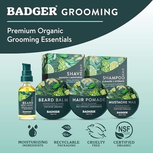 Badger Organic Hair Pomade for Men, Medium Hold & Shine