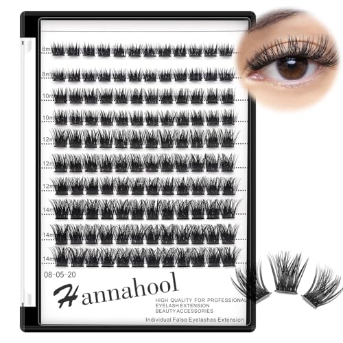 Hannahool D Curl Cluster Lashes Mixed Sizes 8-14mm