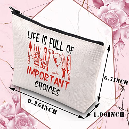 BDPWSS Horror Movie Makeup Bag Horror Movie Characters Gift Life Is Full Of Important Choices Horror Movie Fans Gift (Life Full Of Choices)