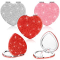 Heart Compact Folding Mirror 3-Pack, 1x/2x Magnifying Pocket Mirror