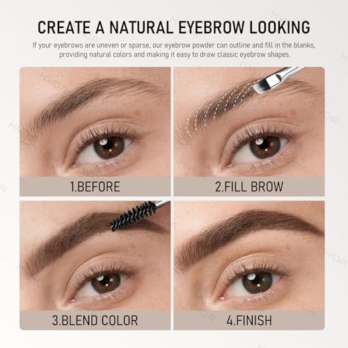 KYDA 2-Color Eyebrow Powder Duo with Brush, Waterproof
