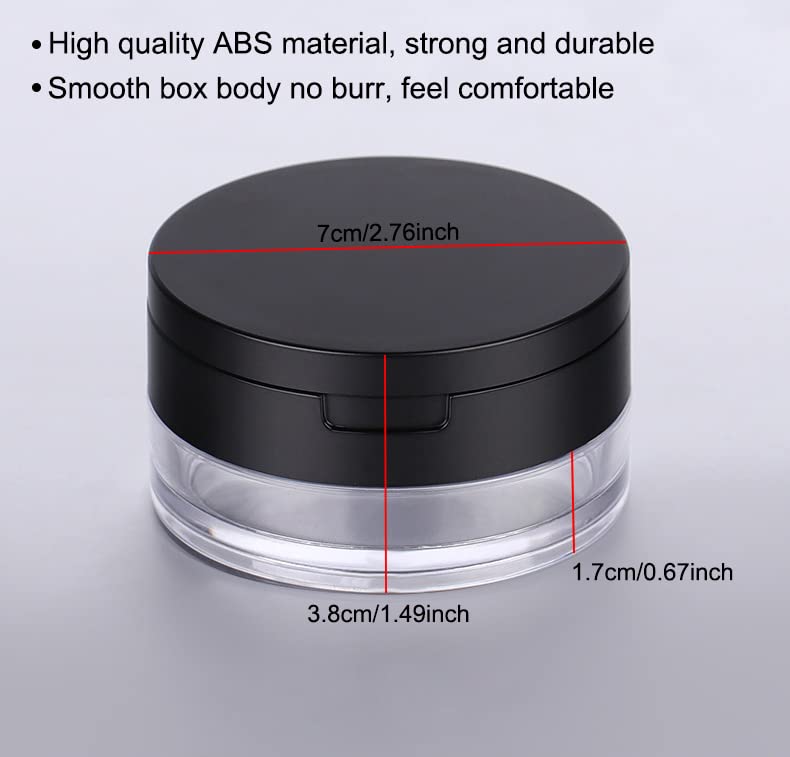 Loose Powder Container 20ml with Puff & Mirror - 2 Pack