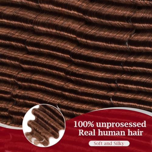 LOLLY HAIR 30# 18 Inch Pre-Looped Feather Human Crochet Hair 110g Deep Wave Black Women