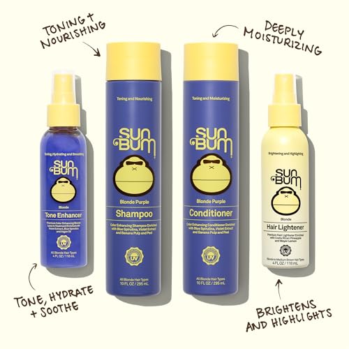 Sun Bum Blonde Hair Lightener - Vegan, Paraben, Gluten and Cruelty-Free Color Enhancing Brightener for Blondes, 2 Pack