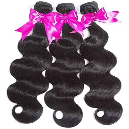 Flady Virgin Hair Bundles Human Hair Body Wave Bundle Brazilian Virgin Body Wave Weft 3 Bundles 12 14 16inch 100% Unprocessed Brazilian Body Wave Human Hair Weave for Black Women