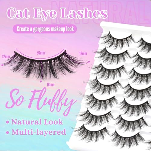 Losha Faux Mink Lashes 14 Pairs - Natural Fluffy False Eyelashes