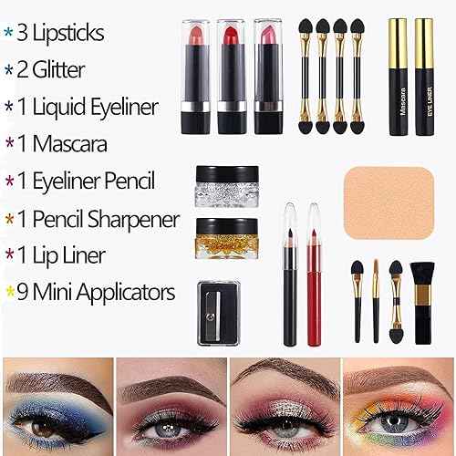 MISS ROSE M 58 Color Professional Makeup Kit, makeup pallet,All In One Makeup Set for Women Girls Beginner,Include Eyeshadow Facial Blusher Eyebrow Powder Face Concealer Powder Eyeliner Pencil and a Mirror(331Y)