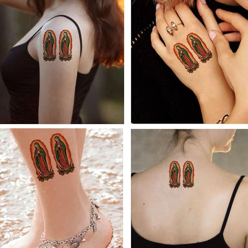 Guadalupe Temporary Tattoo for Men & Women - 6 Sheets