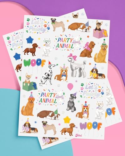 xo, Fetti Dog Temporary Tattoos - 52 Glitter Styles