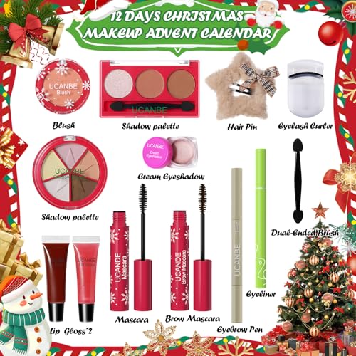 UCANBE 12-Day Makeup Advent Calendar, Holiday Beauty Gift Set