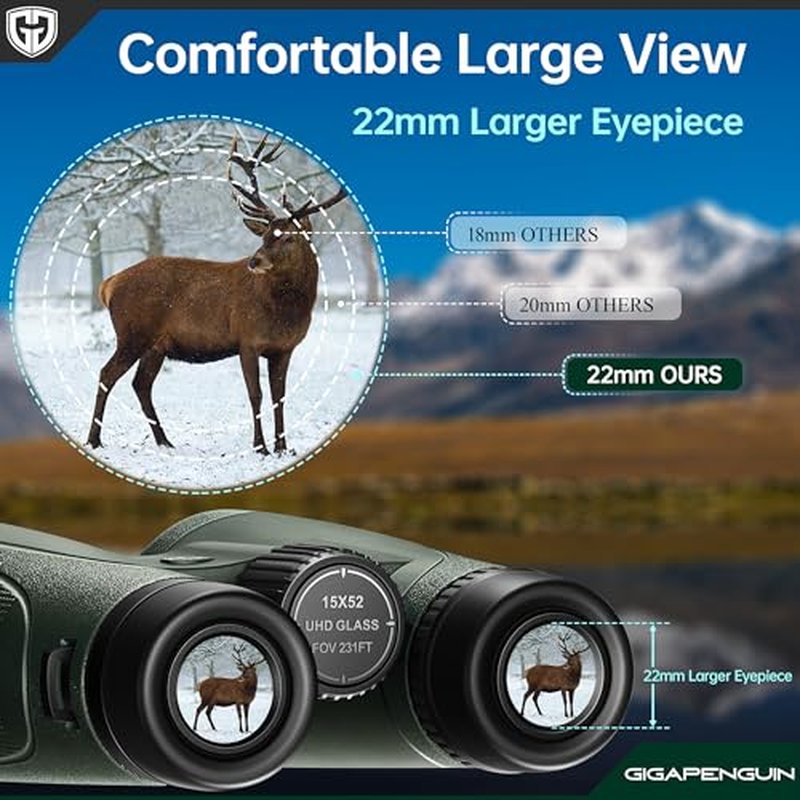 15x52 HD Binoculars for Adults with Phone Adapter