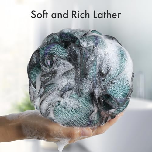 AmazerBath Charcoal Loofah Sponge Set of 4 - Body Scrubber