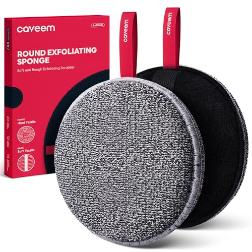 CAVEEM Exfoliating Body Scrubber Sponge, 2-Pack Bath Scrub