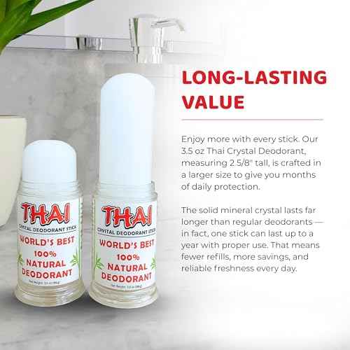 Thai crystal deodorant stick, 3.5 ounce pushup (3pack)