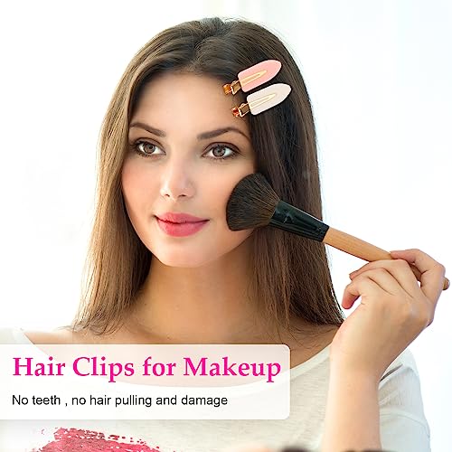 Creaseless Hair Clips Set - Black Pink White Non-Bend Hair Accessories for All Hair Types - 6 Pieces