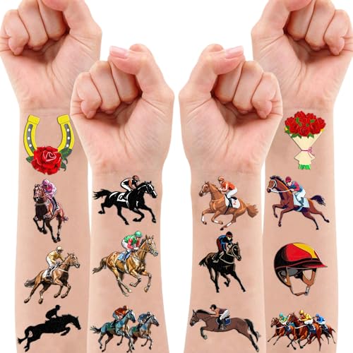 96 PCS Kentucky Derby Temporary Tattoos for Kids & Adults
