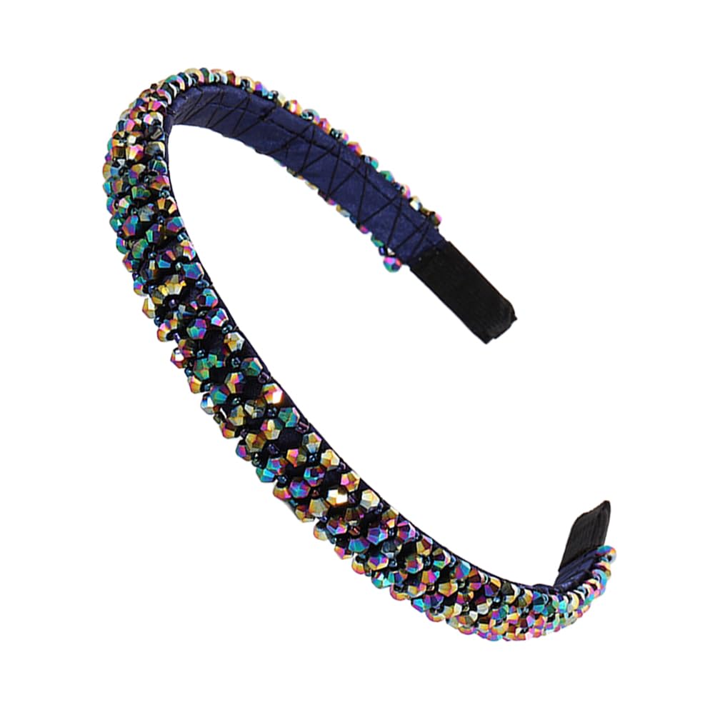 Ruihfas Fashion Sparkle 4 Rows Crystal Rhinestone Headbands Beaded Hair Hoop Band (Multicolored)