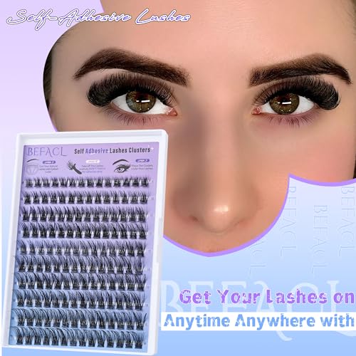 Self-Adhesive Lash Clusters Kit, 140pc Wispy Extensions 8-16mm
