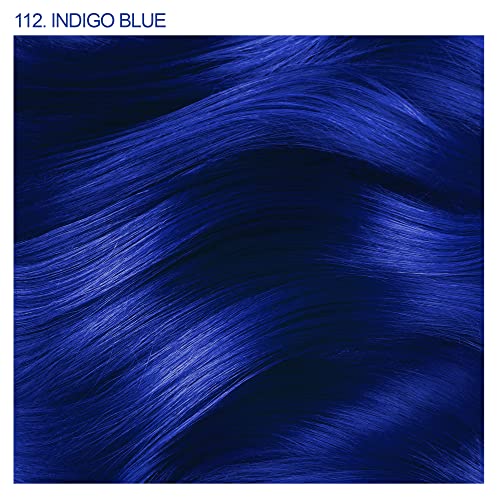 Adore Semi Permanent Hair Color - Vegan and Cruelty-Free Blue Hair Dye - 4 Fl Oz - 112 Indigo Blue (Pack of 1)