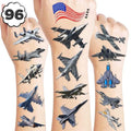 96 Fighter Jet Temporary Tattoos for Kids - Party Favors