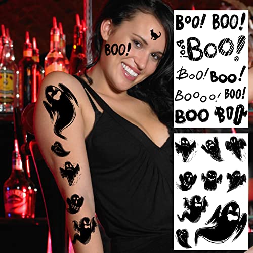 Kotbs Halloween Temporary Tattoos - 12 Sheets Spider Bat Pumpkin
