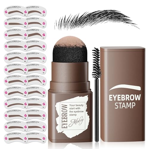 Eyebrow Stamp Kit with 24 Stencils & Brush - Waterproof
