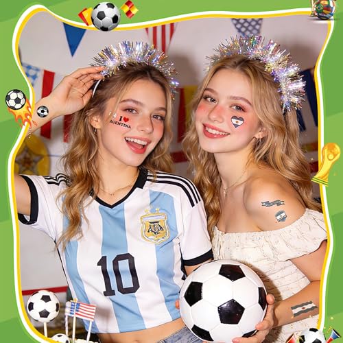 Argentina Flag Temporary Tattoos - 3 Sheets Face Stickers