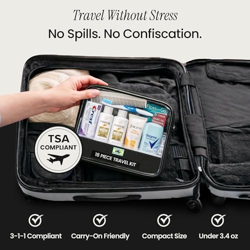 Women's 18-Piece Travel Toiletry Kit with TSA-Compliant Bag