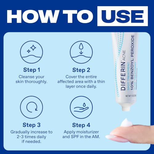 Differin 10% Benzoyl Peroxide Acne Spot Treatment, 1 oz