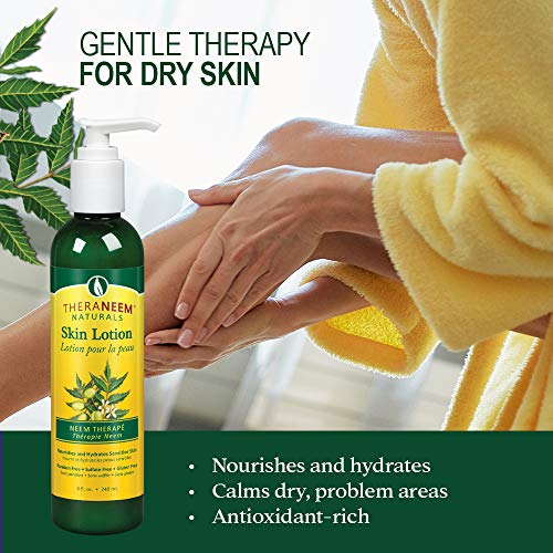 TheraNeem Neem Therap Skin Lotion | Calms, Nourishes and Hydrates Dry, Sensitive Skin with Organic Neem Oil, Vegan (8oz)