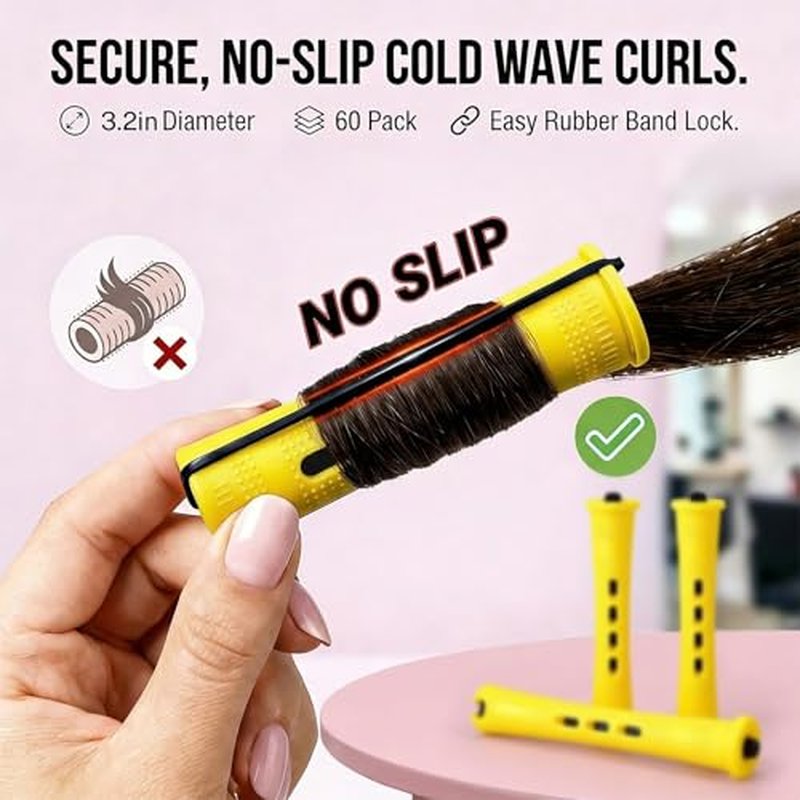 60-Pack Purple Perm Rods for Long & Short Hair Styling