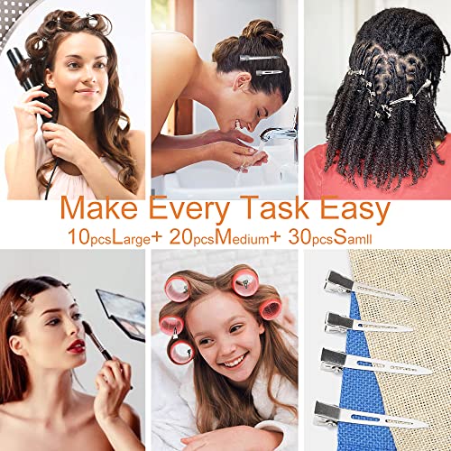 60Pcs Metal Alligator Hair Clips Set - Mixed Sizes