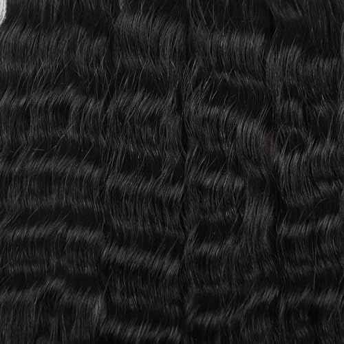 Wet and Wavy Human Braiding Hair Super Wave Bulk Human Hair For Braiding No Weft 100g (1Pack-4PCS) Super French Human Braiding Hair For Boho Braids (Super Wave£¨#1b£©, 20 Inch)