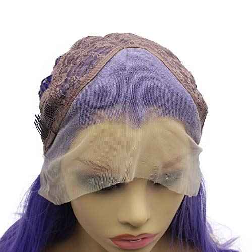 Iwona Long Straight Purple Synthetic Lace Front Hair Wig Heat Resistant Fiber Hair