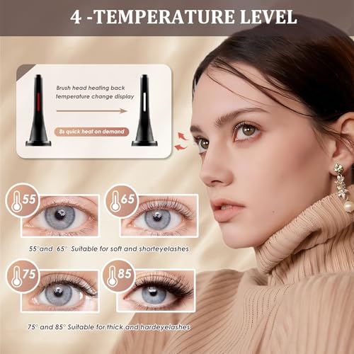 Gacavks Electric Heated Eyelash Curler - USB Rechargeable, 10s Heat-Up, 4 Modes