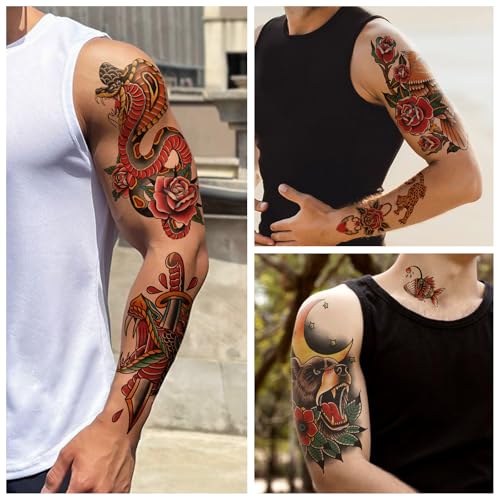 77 Sheets Temporary Tattoo Stickers - Animals & Flowers Waterproof