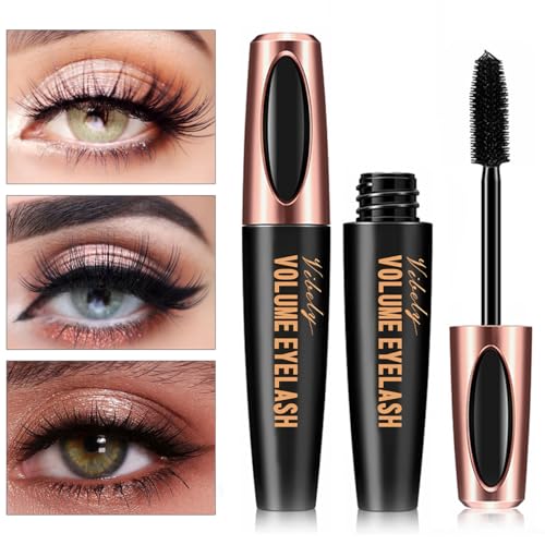 4D Silk Fiber Lash Mascara - Smudge-Proof, Extension, Voluminous, Natural & Waterproof, Long-Lasting, No Flaking/No Clumping, All Day Exquisitely Full (2 Packs)
