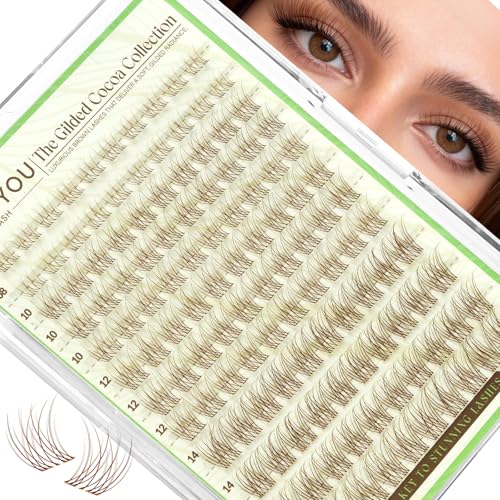 Brown Lashes C Curl 8-16mm Natural Wispy for Daily Wear