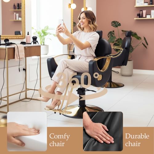 Professional Reclining Barber Chair with Hydraulic Pump