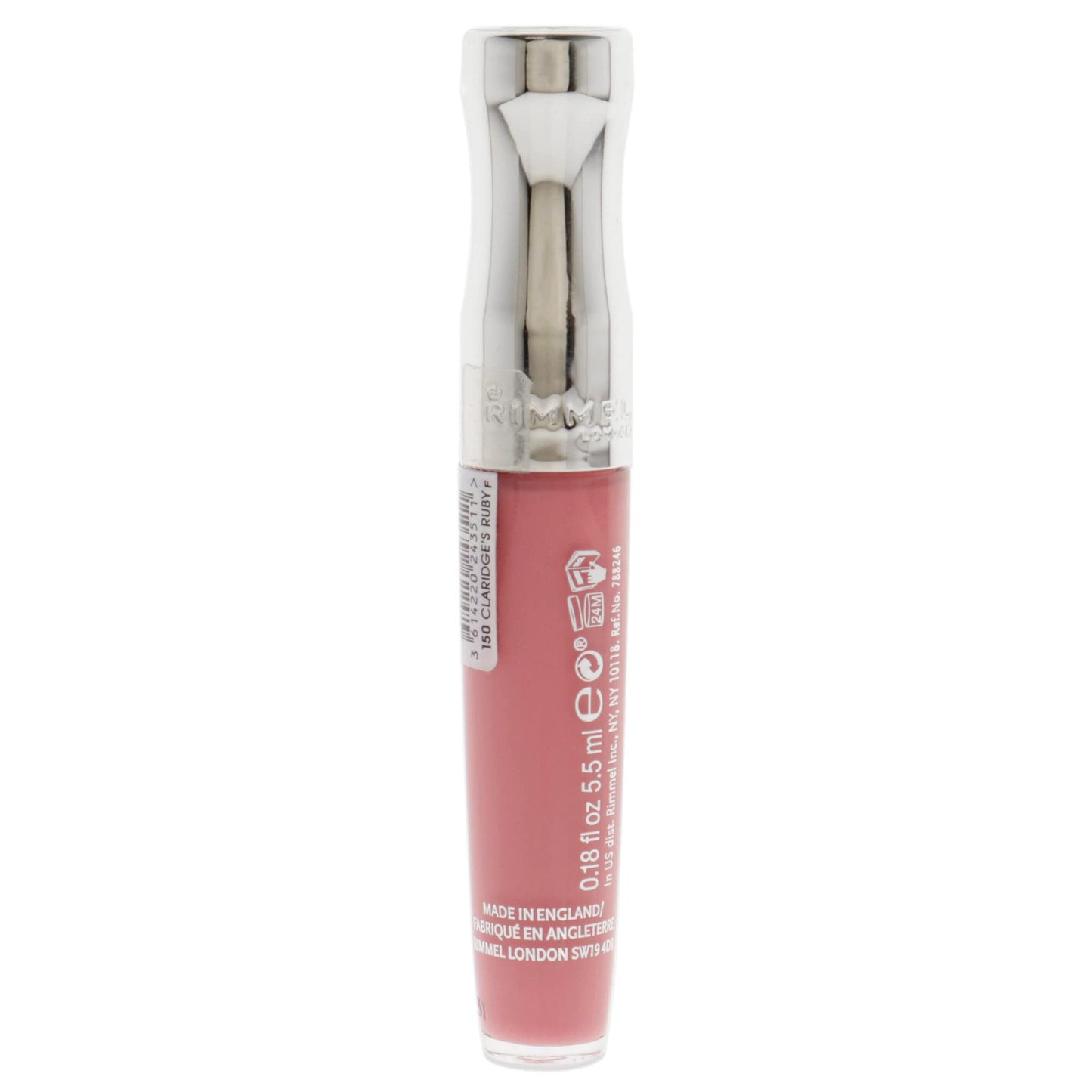 Rimmel Stay Glossy Lip Gloss - Non-Sticky and Lightweight Formula for Lip Color and Shine - 150 Claridge's Ruby, .18oz