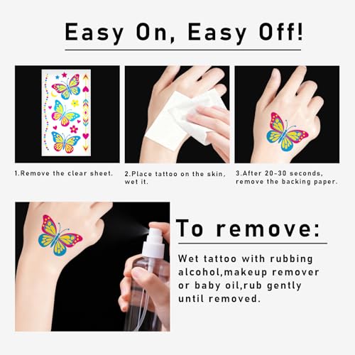 UV Glow Temporary Tattoos 192+ Designs, Neon Blacklight Reactive