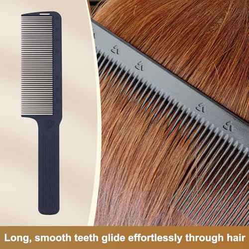 PERFEHAIR 2-Pack Professional Barber Clipper Comb for Fade Blending Flat Top Haircuts 9.4 Inch Carbon Fiber Anti-Static Heat Resistant Durable Hair Cutting Comb for Men & Women