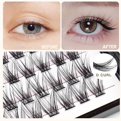 D Curl Cluster Eyelashes 84 Pieces 8MM Natural Style