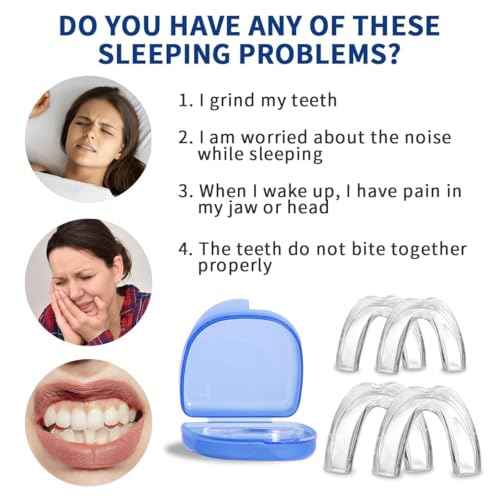 Mouth Guard for Grinding Teeth at Night,Mouthguards for Grinding of Teeth Protection for Teeth,Reusable Teeth Grinding,for Teeth Grinding, Night Guards for Teeth Grinding(4 Pack/Two Size)