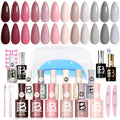 Beetles 23 Pcs Gel Nail Polish Kit with UV Light & 12 Colors Set