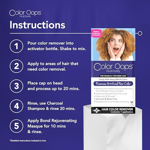 Color Oops Fix & Fortify Hair Color Remover Kit - Gentle, Ammonia-Free