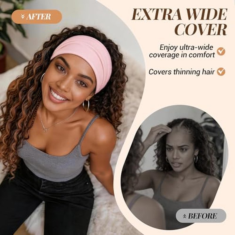 Awumbuk Extra Wide Boho Headbands for Women - 8 Pack