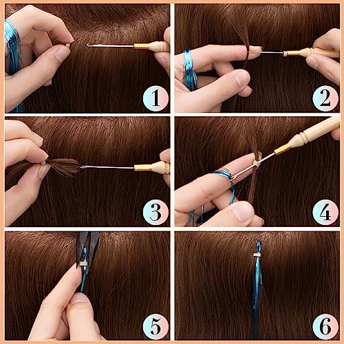 Hair Tinsel Kit 48 Inch - 20 Colors 8000 Strands