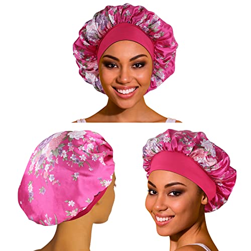 Satin Sleep Bonnet for Curly Hair, Anti-Frizz - 3 Pack