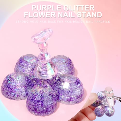 Fandamei Nail Stand, 3 Set Nail Art Stand for Press On, Nail Holder for Painting Nails, Press on Nail Stand for Practice, Magnetic Acrylic Nail Design Stand for Display with Double-sided Tape